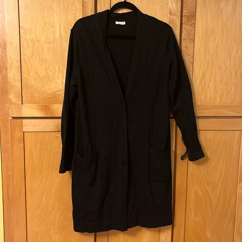 J Jill long cardigan, heathered black size Medium